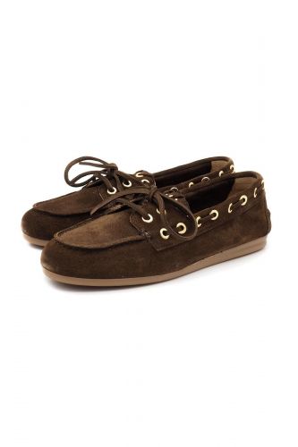Boatshoe brune avec oeillets POSA | Marine