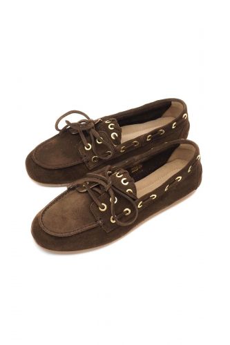 Boatshoe brune avec oeillets POSA | Marine