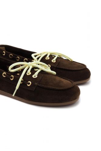 Boatshoe brune avec oeillets POSA | Marine