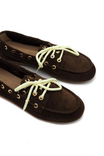 Boatshoe brune avec oeillets POSA | Marine
