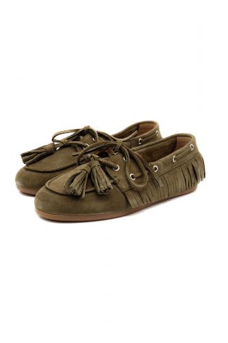 Mocassins boatshoe à franges kaki POSA | Marine
