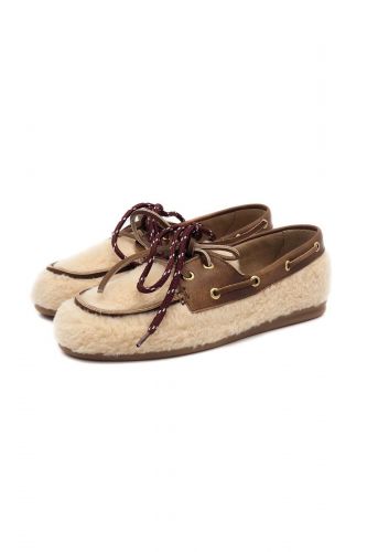 Boat shoes teddy beige POSA | MARINE Auvelais