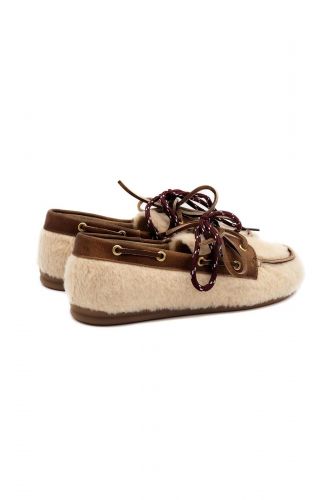 Boat shoes teddy beige POSA | MARINE Auvelais
