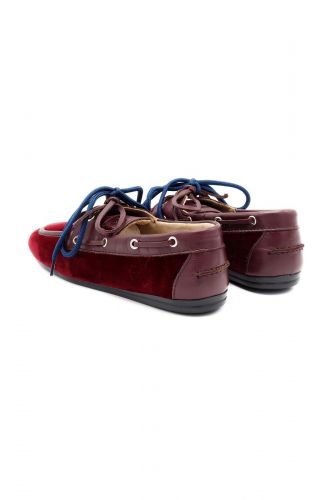 Boat shoes velours bordeaux POSA | MARINE Auvelais