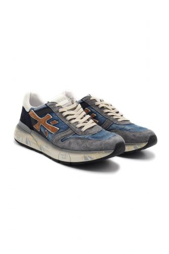 Premiata basket bas Bleu hommes (bleu délavé et brique - MICK 7215N bleu délavé & briqu) - Marine | Much more than shoes