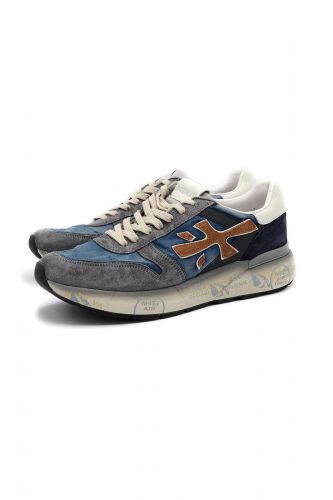 Premiata basket bas Bleu hommes (bleu délavé et brique - MICK 7215N bleu délavé & briqu) - Marine | Much more than shoes