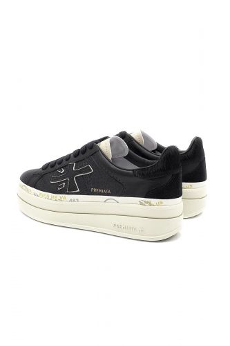 Baskets en cuire noir & glitters PREMIATA | Marine