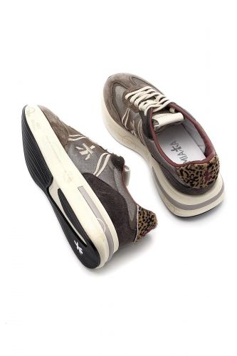 Premiata basket bas Brun femmes (Brune & dos léopard - CASSIE 7003) - Marine | Much more than shoes