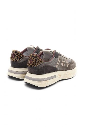 Premiata basket bas Brun femmes (Brune & dos léopard - CASSIE 7003) - Marine | Much more than shoes