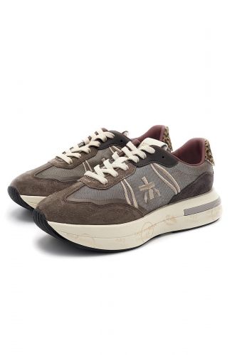 Premiata basket bas Brun femmes (Brune & dos léopard - CASSIE 7003) - Marine | Much more than shoes