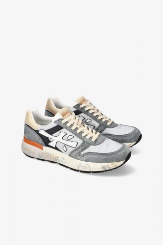 Premiata basket bas Gris hommes (gris bleuté & orange - MICK 7245 gris/orange) - Marine | Much more than shoes