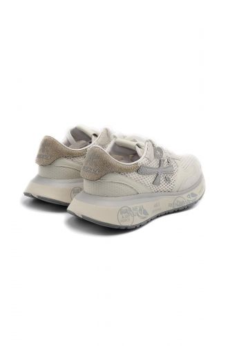 Premiata basket bas Blanc femmes (New semelle - LAURYN 8186 mesh blanc / logo ) - Marine | Much more than shoes