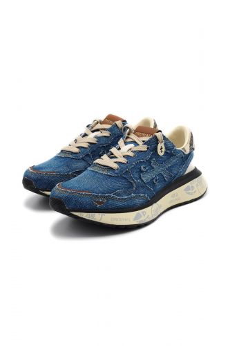 Premiata basket bas Bleu femmes (New semelle - LAURYN 8182 denim) - Marine | Much more than shoes