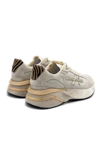 Baskets en nubuk écru et gold PREMIATA | Marine