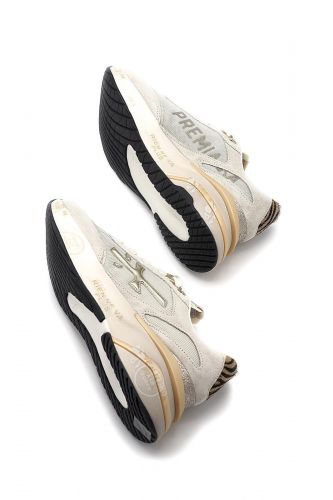 Baskets en nubuk écru et gold PREMIATA | Marine