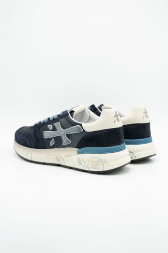 Baskets en nubuk bleu et logo bleu jeans PREMIATA | Marine
