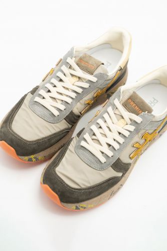 Baskets en nubuk taupe et ocre PREMIATA | Marine