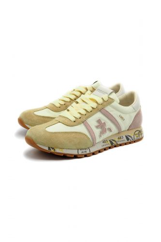 Premiata basket bas Jaune femmes (semelle crantée - LUCY 8141 jaune doux) - Marine | Much more than shoes