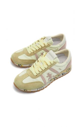 Premiata basket bas Jaune femmes (semelle crantée - LUCY 8141 jaune doux) - Marine | Much more than shoes