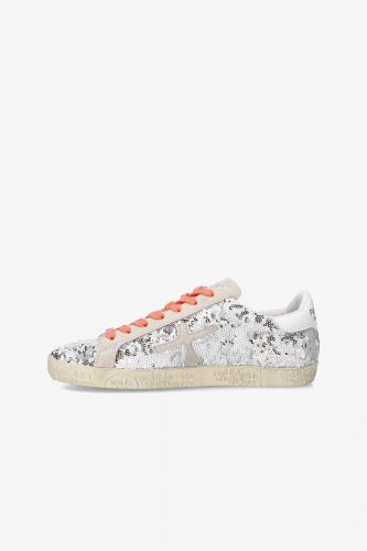 Premiata basket bas Argent femmes (Semelle GG fine sequins silver - STEVEN 7269 argent sequins) - Marine | Much more than shoes