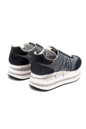 Premiata basket bas Jeans femmes (Semelle maxi jeans  - BETH 6957) - Marine | Much more than shoes