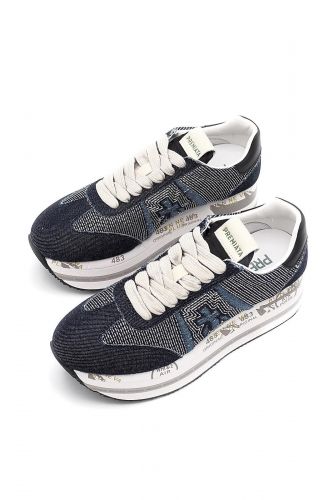 Premiata basket bas Jeans femmes (Semelle maxi jeans  - BETH 6957) - Marine | Much more than shoes