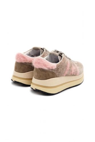 Baskets BETH en poil beige et rose PREMIATA | MARINE Auvelais 
