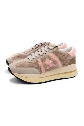 Baskets BETH en poil beige et rose PREMIATA | MARINE Auvelais 