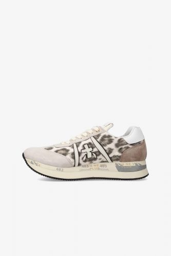 Premiata basket bas Léo femmes (semelle medium animals - CONNIE 7362 leo) - Marine | Much more than shoes