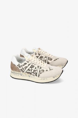 Premiata basket bas Léo femmes (semelle medium animals - CONNIE 7362 leo) - Marine | Much more than shoes