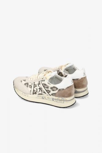 Premiata basket bas Léo femmes (semelle medium animals - CONNIE 7362 leo) - Marine | Much more than shoes