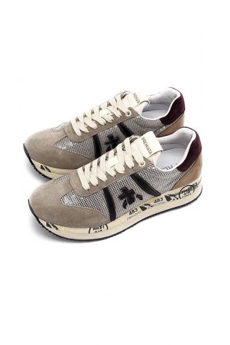 Baskets en nubuk damier noir & blanc PREMIATA | Marine