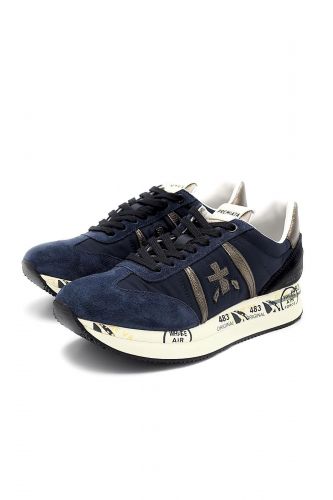 Baskets en nubuk & toile bleu PREMIATA | Marine