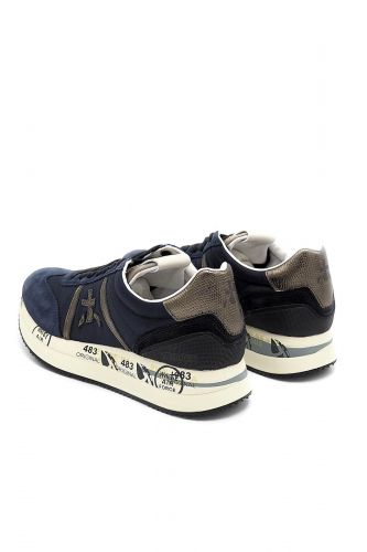 Baskets en nubuk & toile bleu PREMIATA | Marine