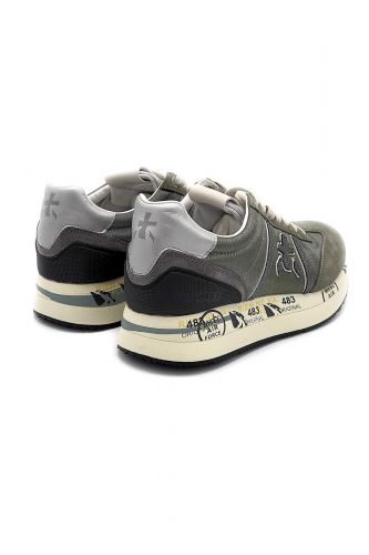 Baskets en nubuk & tissu kaki PREMIATA | Marine