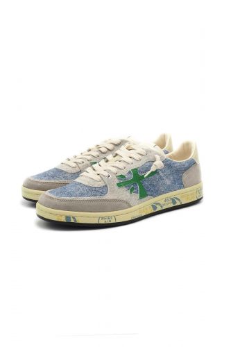 Baskets en denim et logo vert PREMIATA | Marine