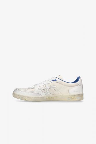 Premiata basket bas Blanc hommes (semelle plate unie - CLAY 7515 never white) - Marine | Much more than shoes