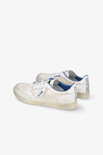 Premiata basket bas Blanc hommes (semelle plate unie - CLAY 7515 never white) - Marine | Much more than shoes