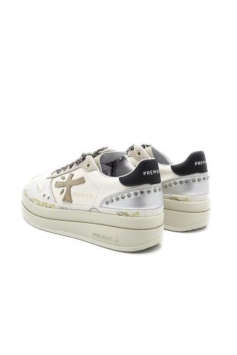 Baskets en cuir blanc et silver PREMIATA | Marine