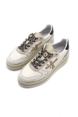 Baskets en cuir blanc et silver PREMIATA | Marine