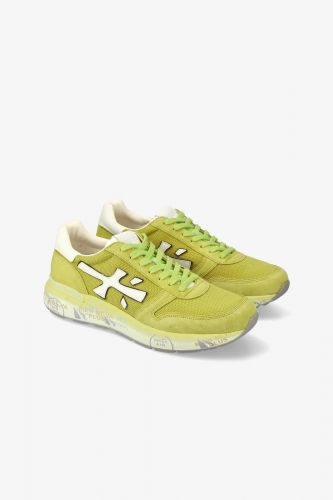 Premiata basket bas Jaune hommes (toute lime unie - MICK 7248 lime) - Marine | Much more than shoes