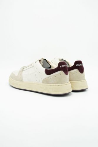 Baskets en cuir blanc et détails bordeaux PREMIATA | Marine