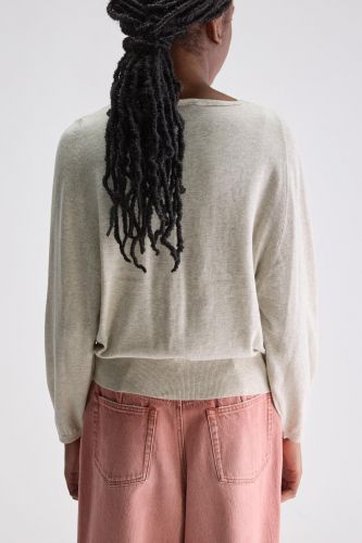 Pull gris fitté avec logo Bellerose corail BELLEROSE | Marine