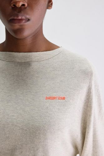 Pull gris fitté avec logo Bellerose corail BELLEROSE | Marine