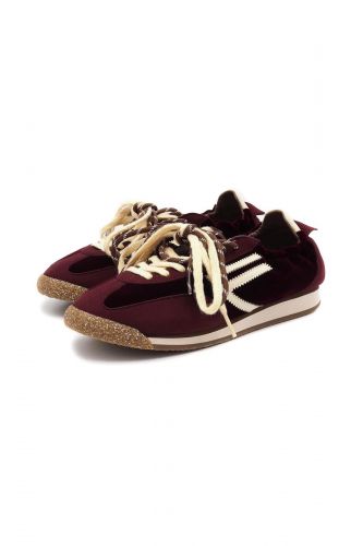 Baskets Low Profile bordeaux en velours PURAAI | Marine