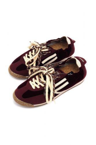 Baskets Low Profile bordeaux en velours PURAAI | Marine