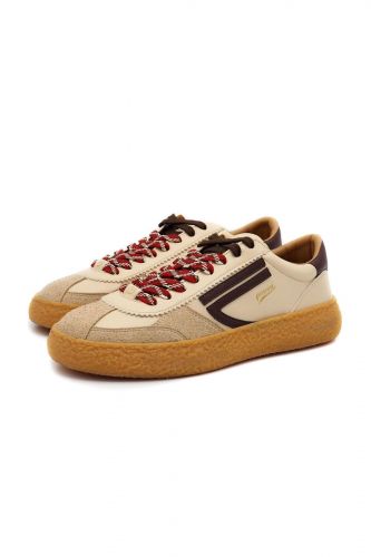 Baskets beige à logo brun PURAAI | Marine