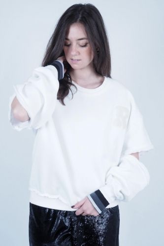 Sweat blanc R BY MI | Marine