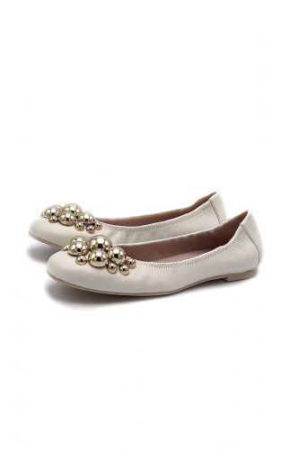RAS Ballerines Beige femmes (ballerine boules dorées - 8029 beige) - Marine | Much more than shoes