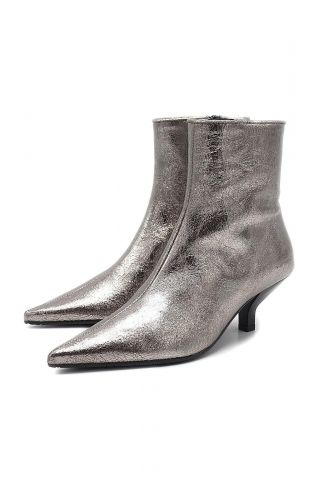 Boots en acier métalisé kitten heel LOLA CRUZ | Marine